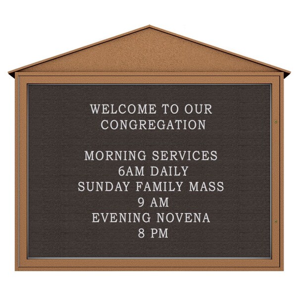 Indoor Enclosed Combo Board, 72"x36", Bronze Frame/Grey & Medium Grey
